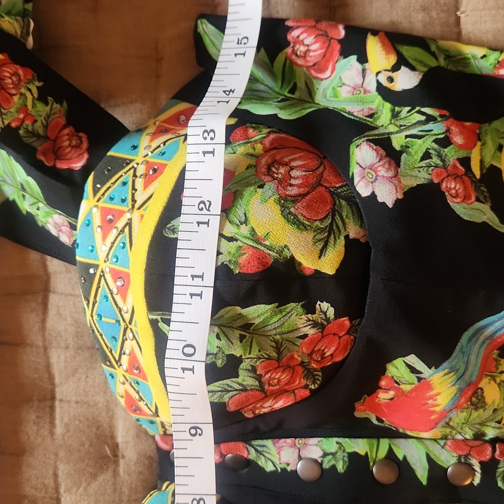 Camilla Black Floral Parrot Bustier Top - Picture 11 of 12